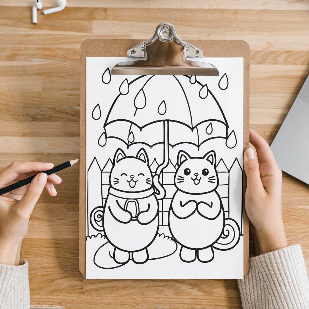 Bold and Easy Coloring Book| Kawaii Cat Coloring Pages| Cute Kitten Coloring, Relaxing Activity for Adults and Kids, Stress Relief
