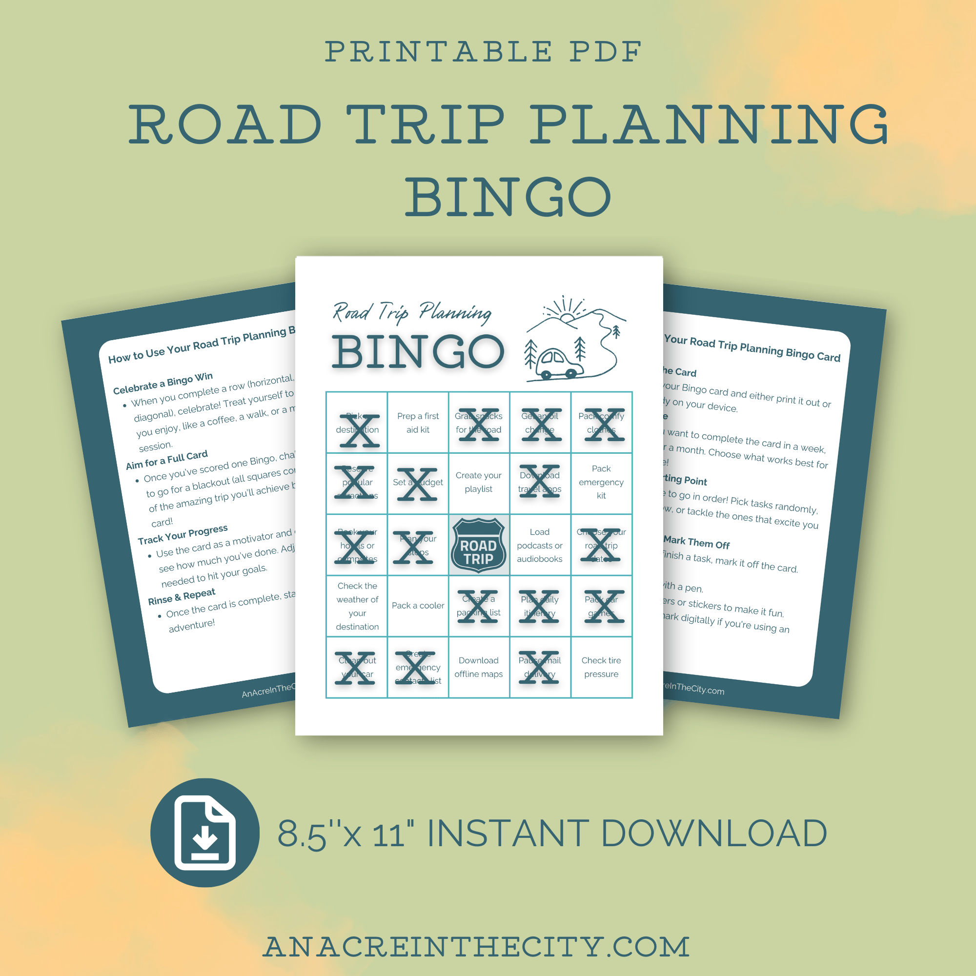 Road Trip Planning Bingo Card | Travel Checklist for Families & Couples ...