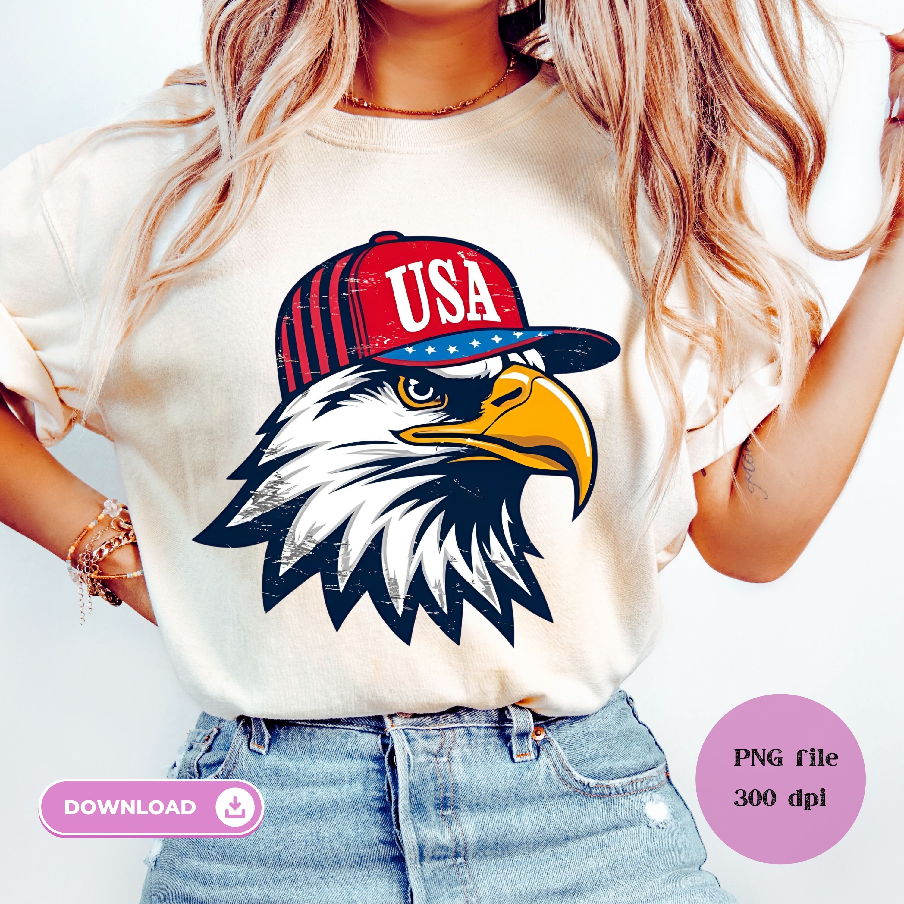 Patriotic Eagle PNG 4th Of July USA Flag Eagle Sublimation PNG America ...