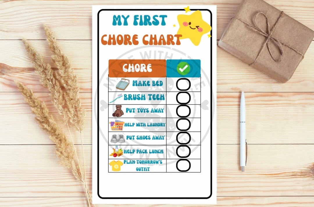 Printable Kids Chore Chart for Ages 5-7 - Daily Routine Chart for Boys ...