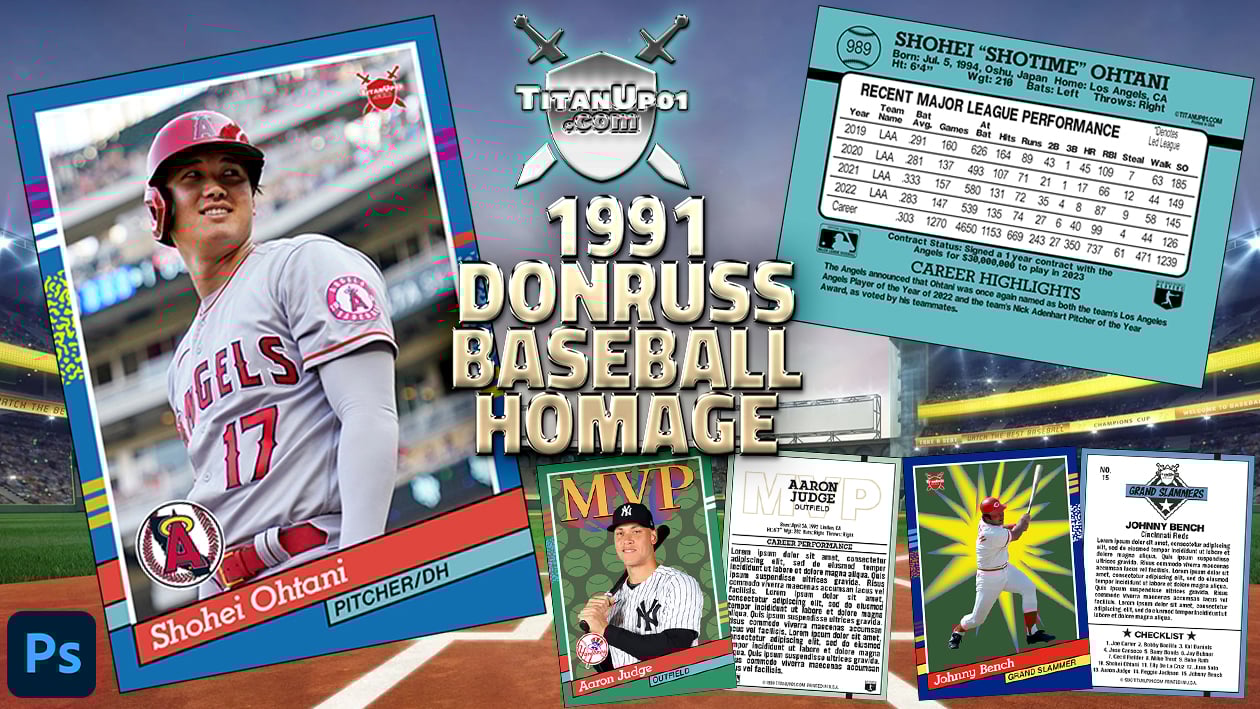 1991 Donruss Baseball Homage Photoshop PSD Templates