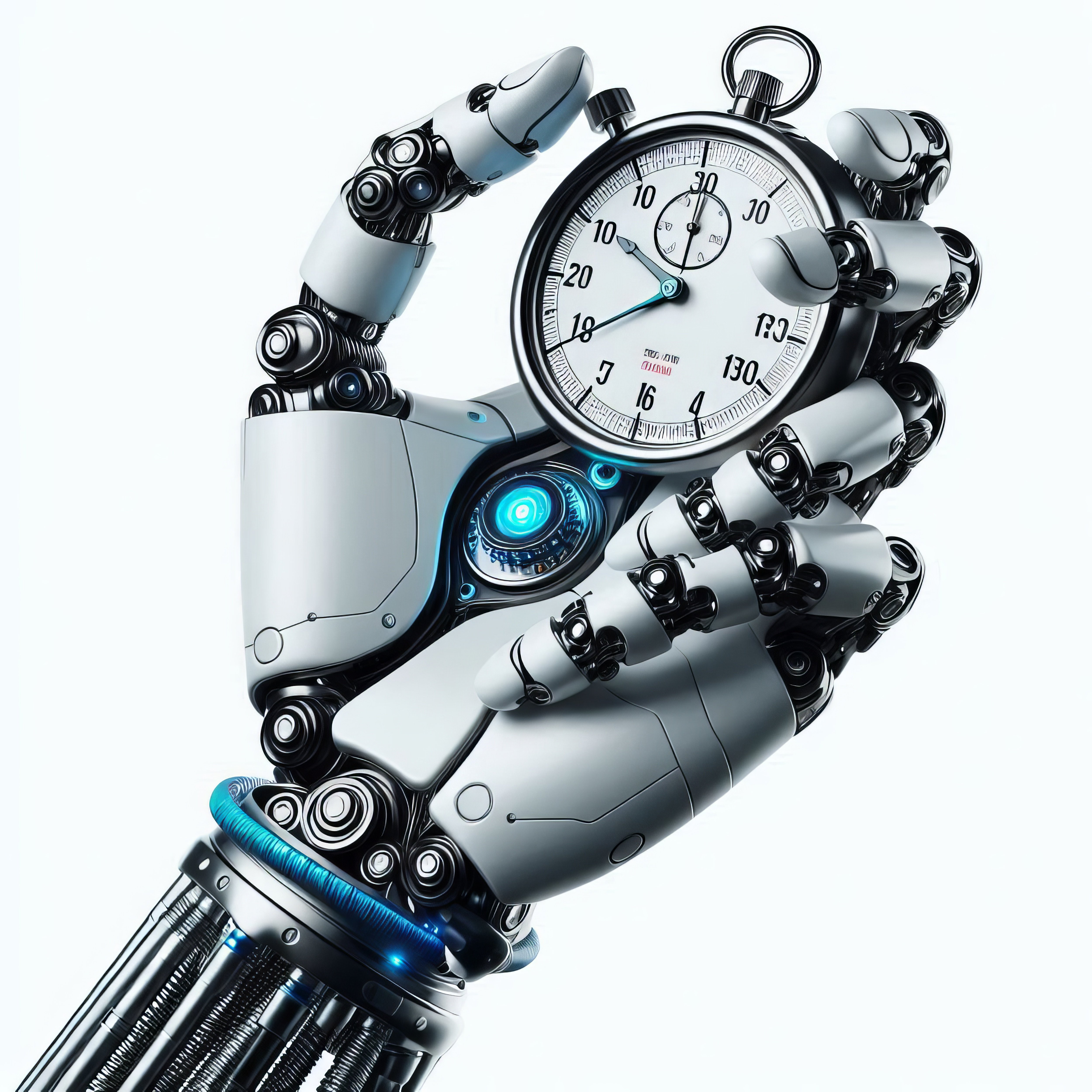 Free Robot Hand with a Timer – AI-Generated Illustration