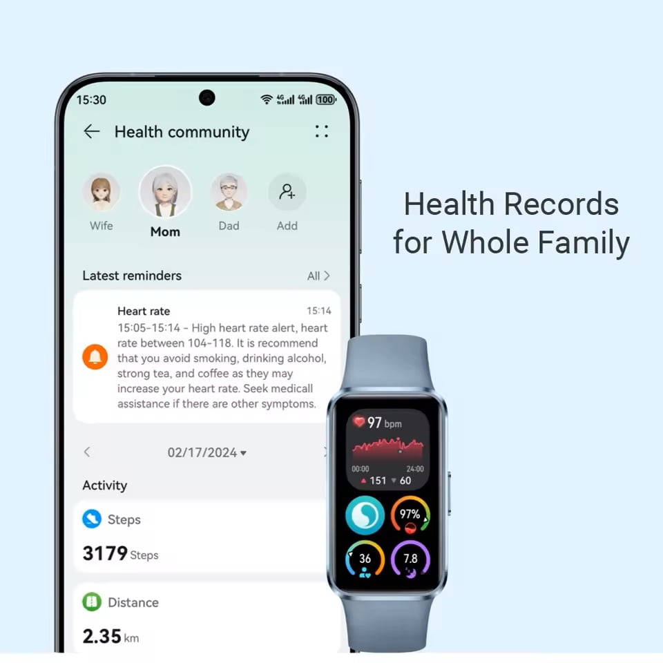 Huawei Band 10 Amoled Display Aluminum Alloy Case Fitness Tracker