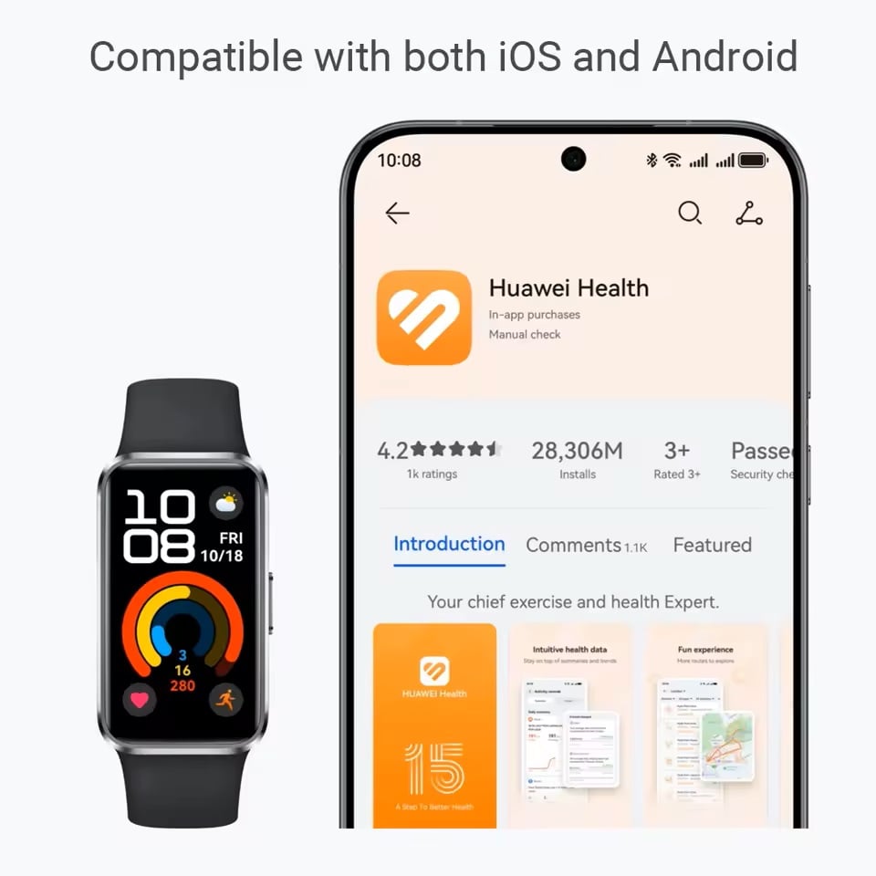 Huawei Band 10 Amoled Display Aluminum Alloy Case Fitness Tracker
