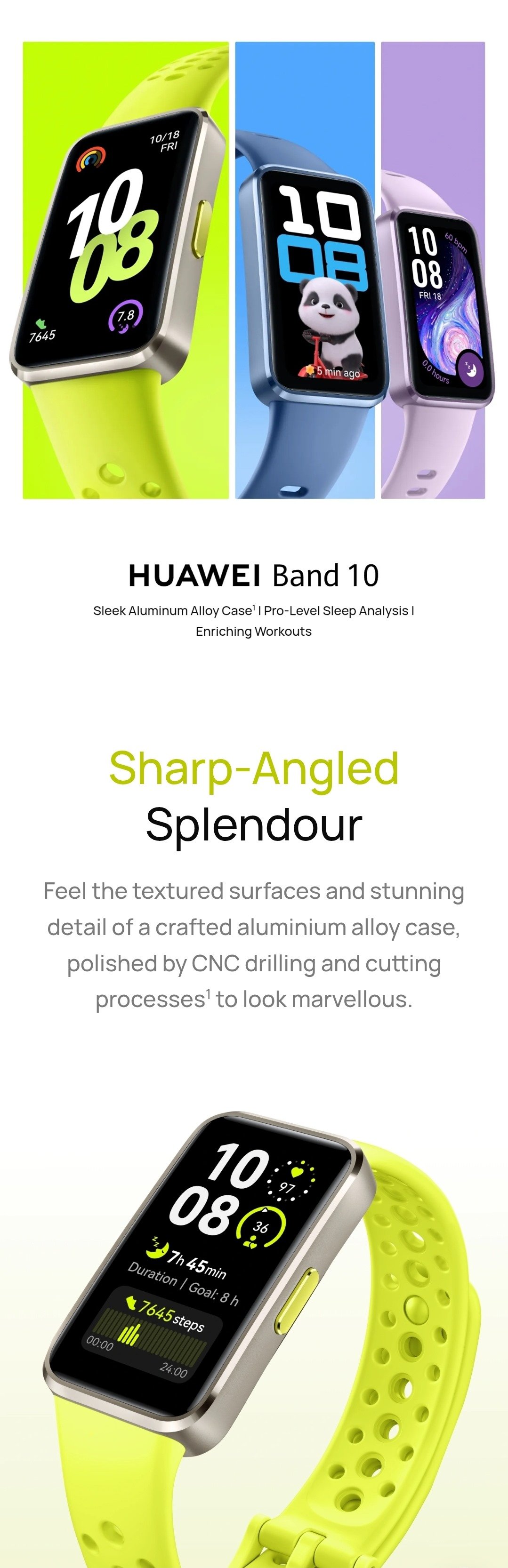 Huawei Band 10 Amoled Display Aluminum Alloy Case Fitness Tracker