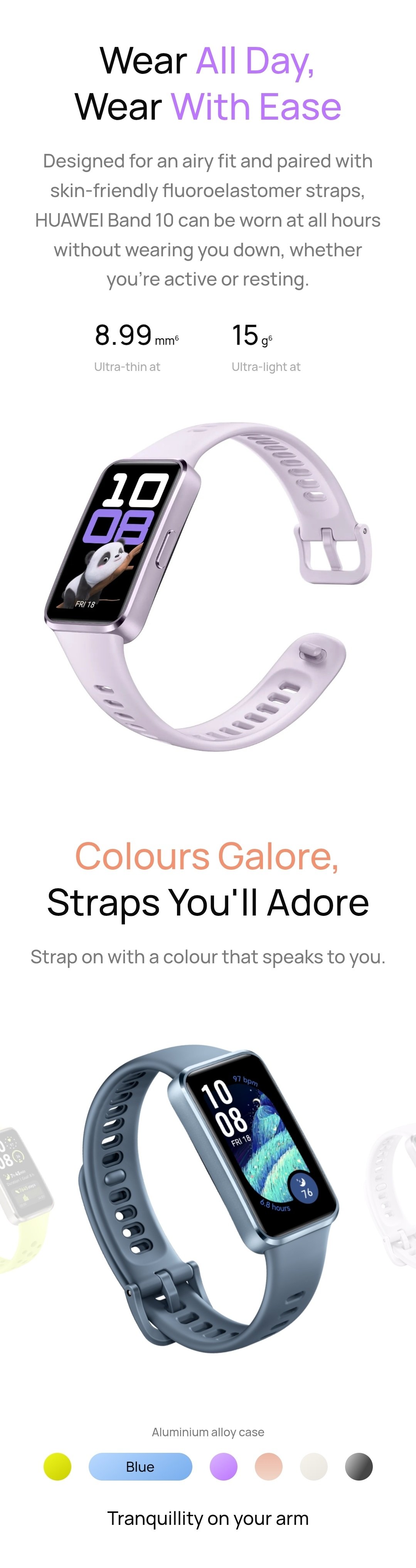 Huawei Band 10 Amoled Display Aluminum Alloy Case Fitness Tracker