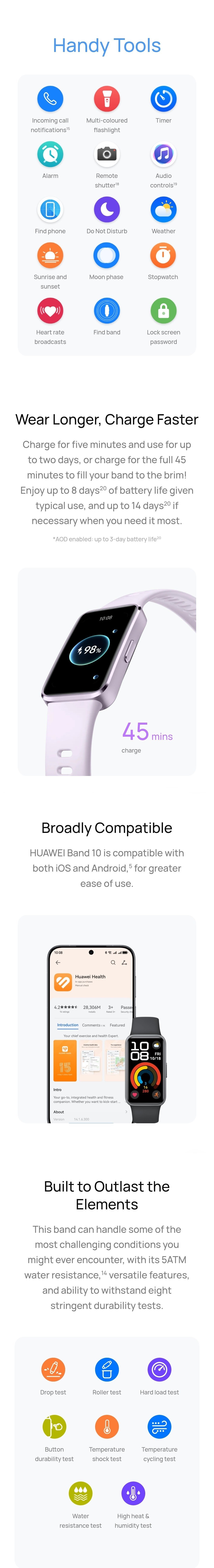 Huawei Band 10 Amoled Display Aluminum Alloy Case Fitness Tracker