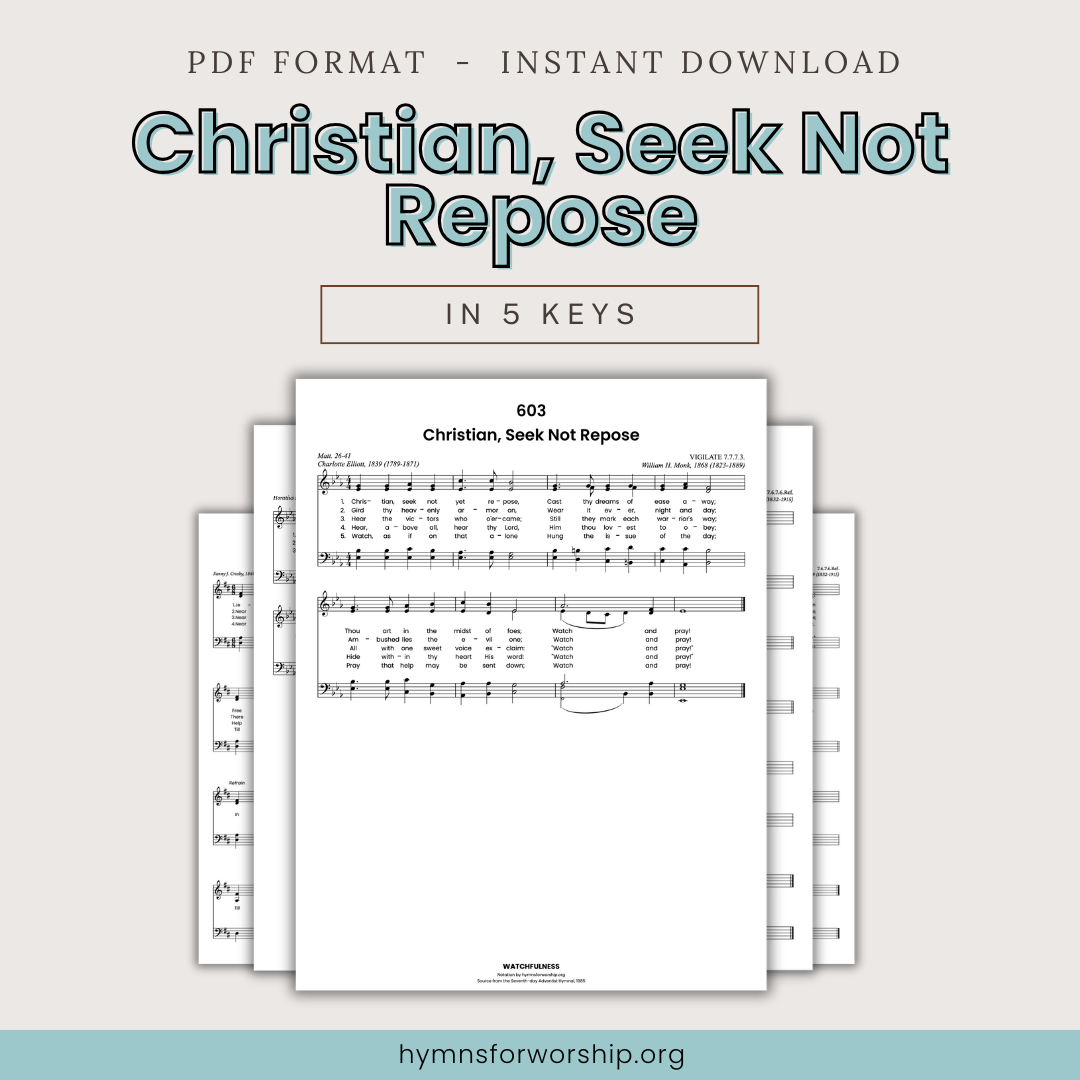 SDAH No. 603 Christian, Seek Not Repose (PDF - 5 Keys)