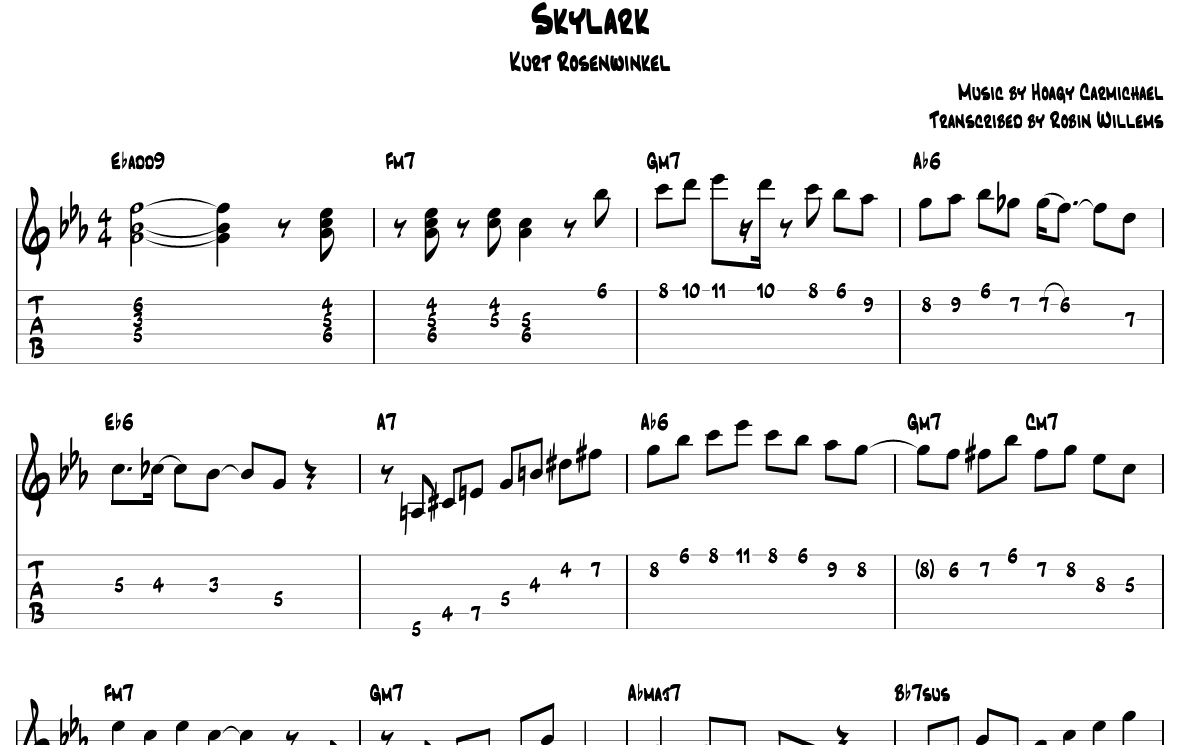 Kurt Rosenwinkel - Skylark - sheet music & tabs - Payhip