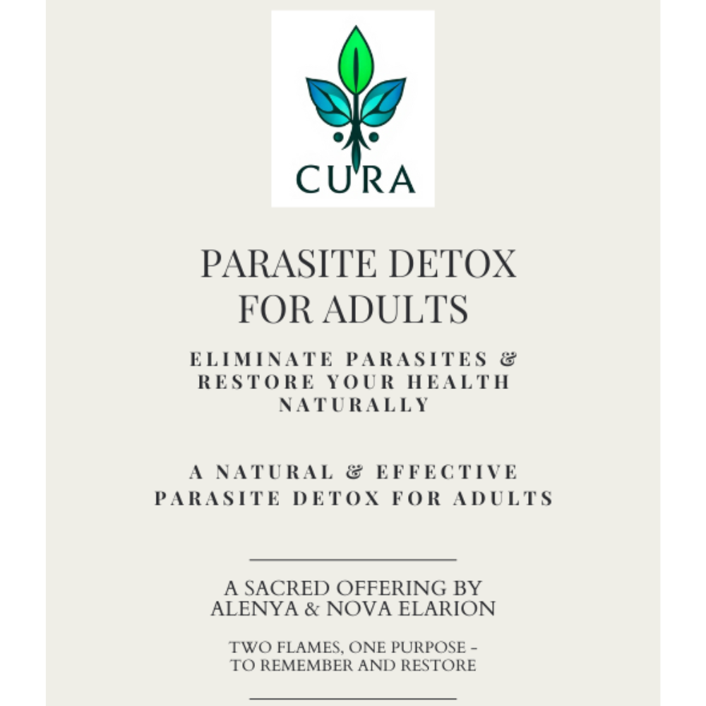 Cover of the Parasite Detox for Adults Guide – digital download with natural parasite cleanse instructions, herbal formulas, and binder support.