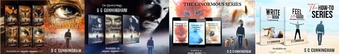 Books by author S C Cunningham, SCCunningham. Thrillers, Fantasy, Romance, Paranormal, Sci-fi, suspense, murder mystery, children's books, mental health tips, wellbeing, how to write a book, ,