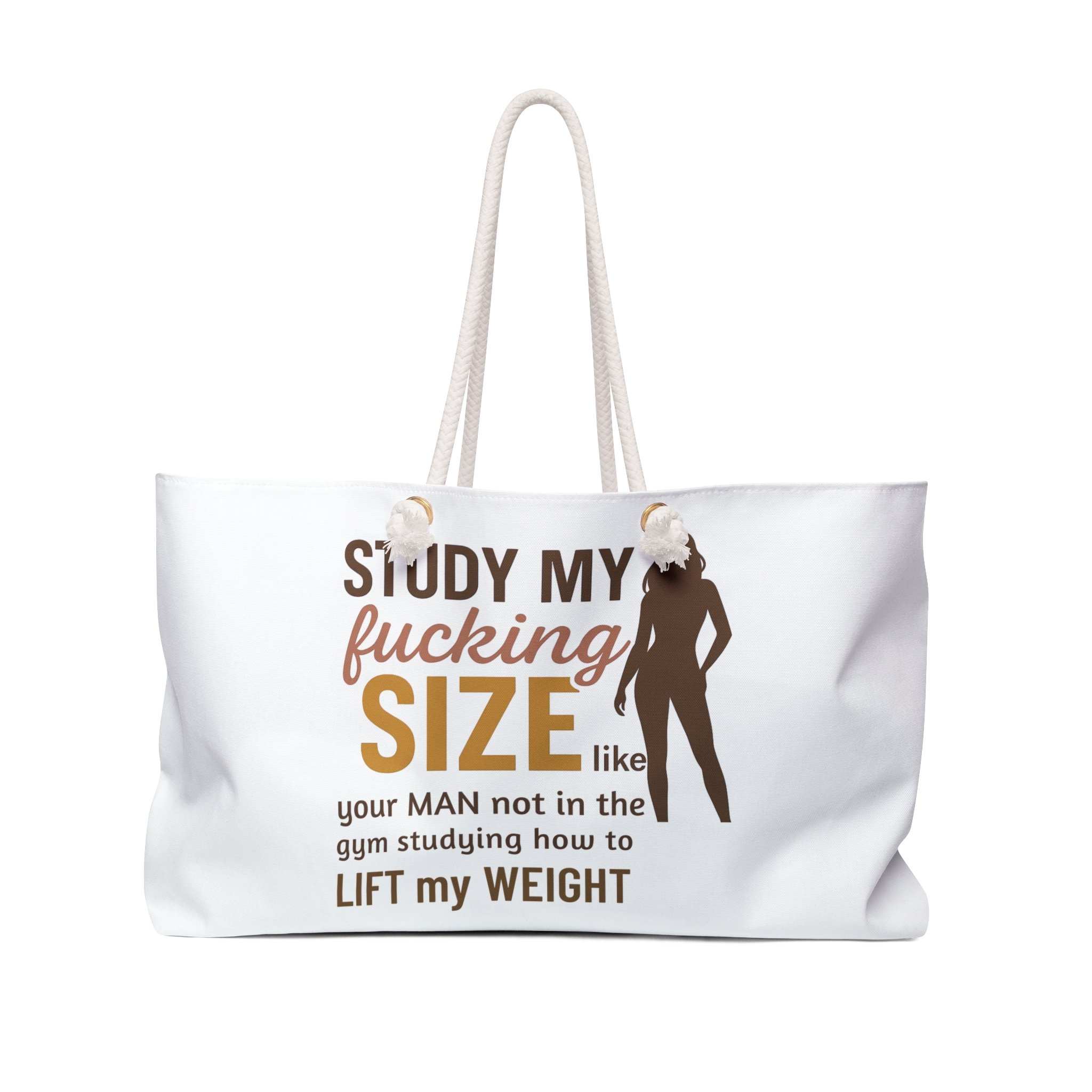 "Study My Size" Weekender Bag – Bold Travel & Gym Bag, Spacious Duffle ...