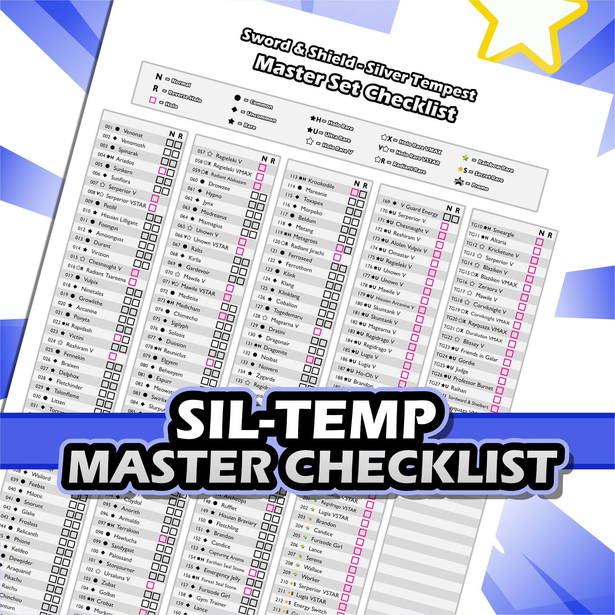 SIL-TEMP Master Set Checklist - Payhip