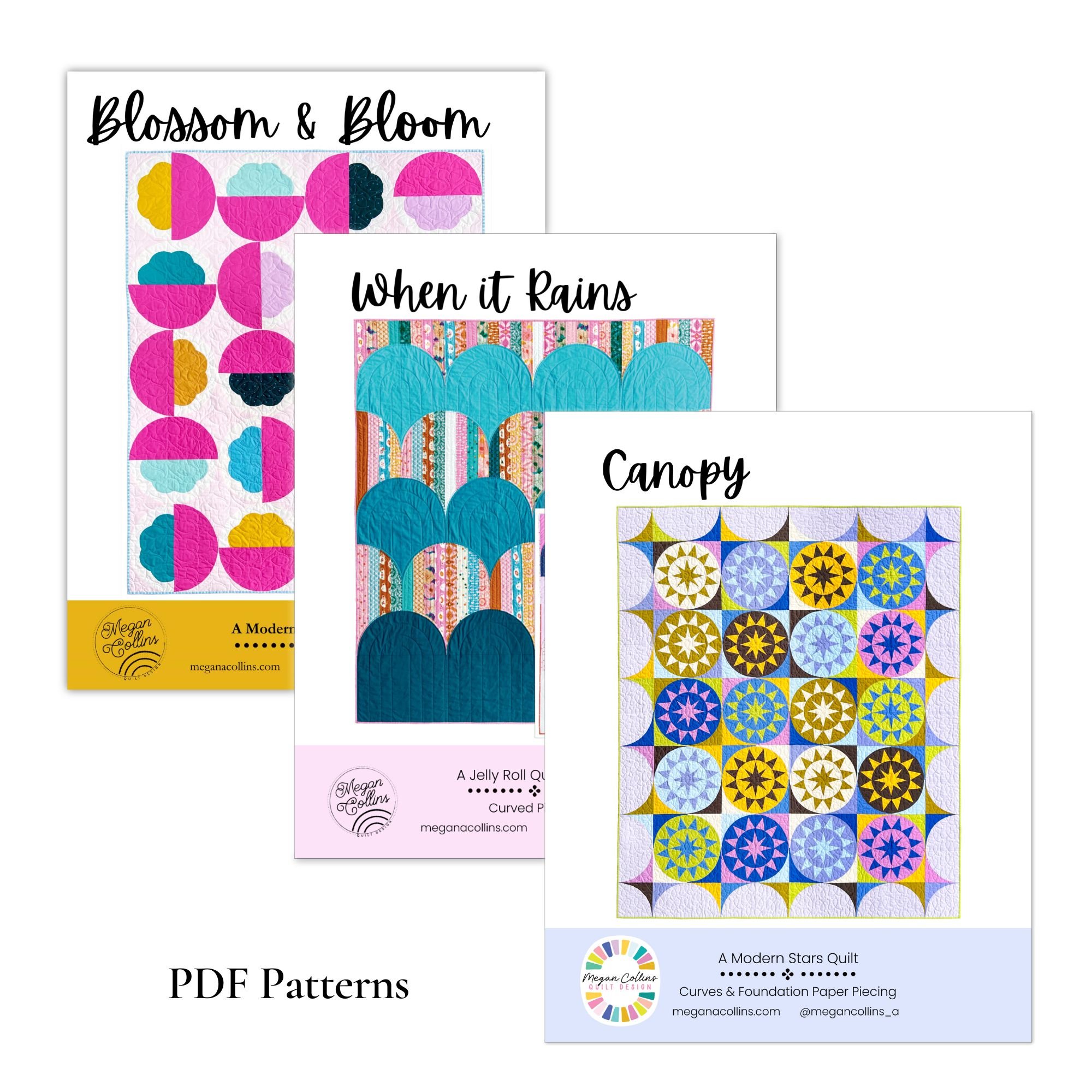 PDF Canopy, When It Rains, Blossom and Bloom Quilt Pattern Bundle - Payhip