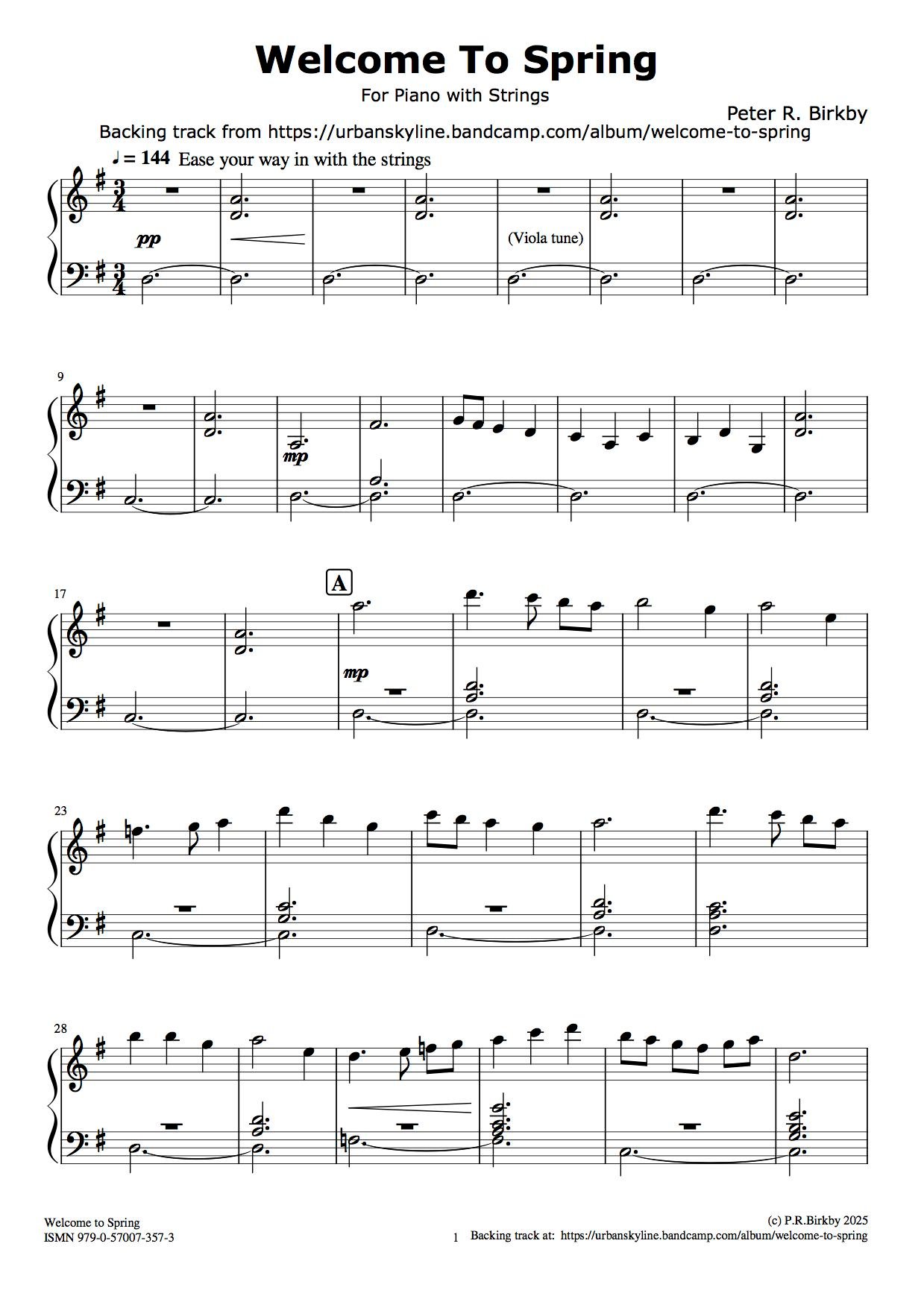 Welcome to Spring Piano Page 1 Manuscript