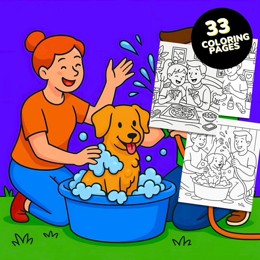 Couple Moments: 33 Pages Hygge and Cute Couples Coloring Book for Adults & Teens | Bold and easy Coloring Pages | Instant Download by PDF