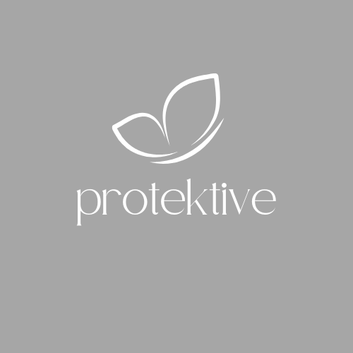 White logo Protektive on grey background