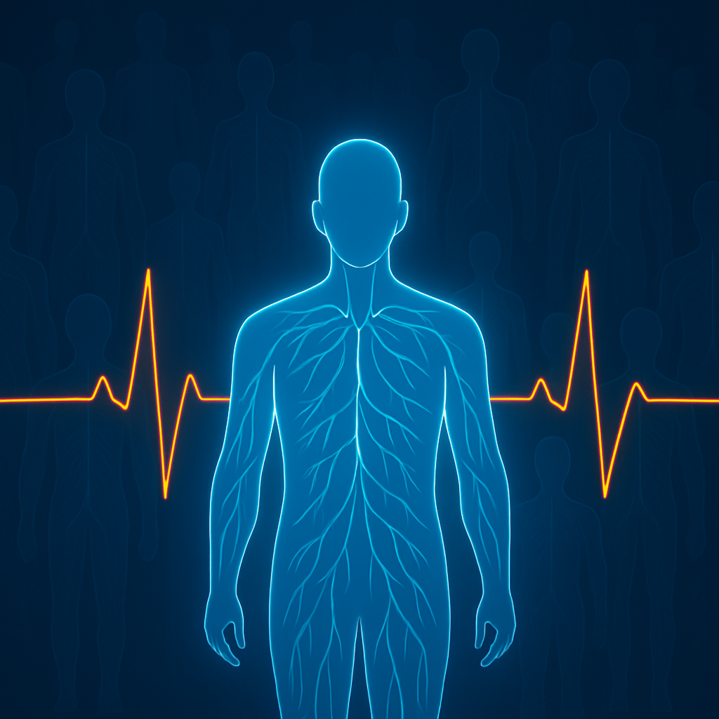 Representação do sistema linfático humano – base da Linfoterapia e da técnica de drenagem linfática manual segundo o método Dr. Vodder.