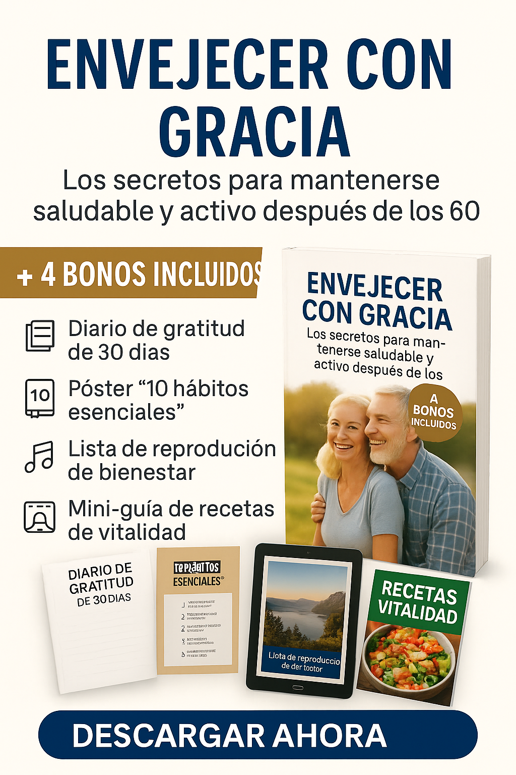 Olvida los mitos sobre hacerse mayor. Con esta guía premium, descubrirás las mejores estrategias para mantener tu salud, vitalidad y felicidad después de los 60 años.