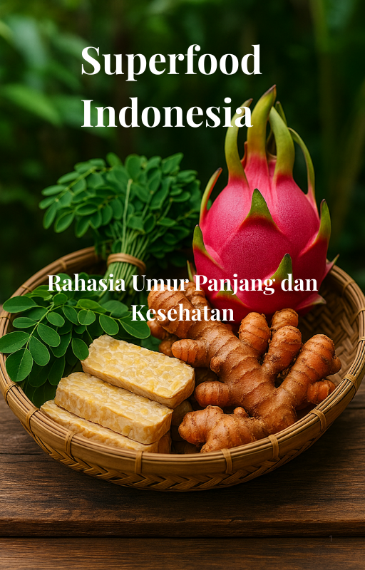 superfood indonesia, supermakanan lokal, ebook kesehatan alami, panduan hidup sehat, umur panjang alami, resep tradisional sehat, nutrisi kelor tempe jahe, makanan bergizi indonesia, gaya hidup seimbang, ebook kesehatan premium.