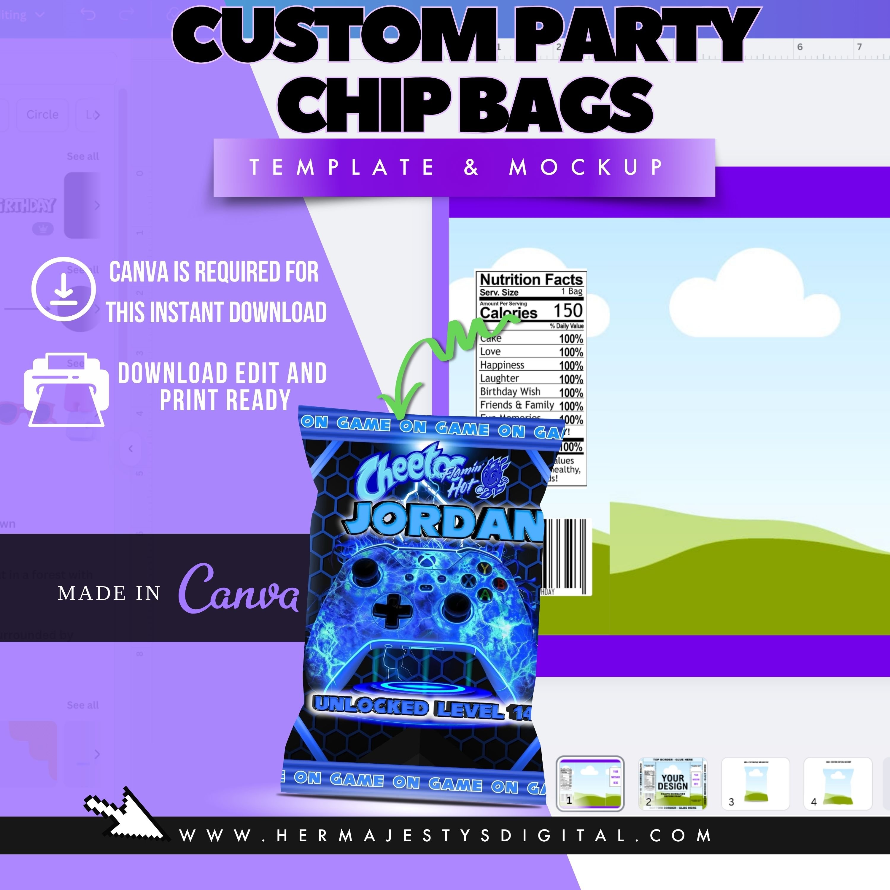 Custom Chip Bag Template & Mockup - Payhip