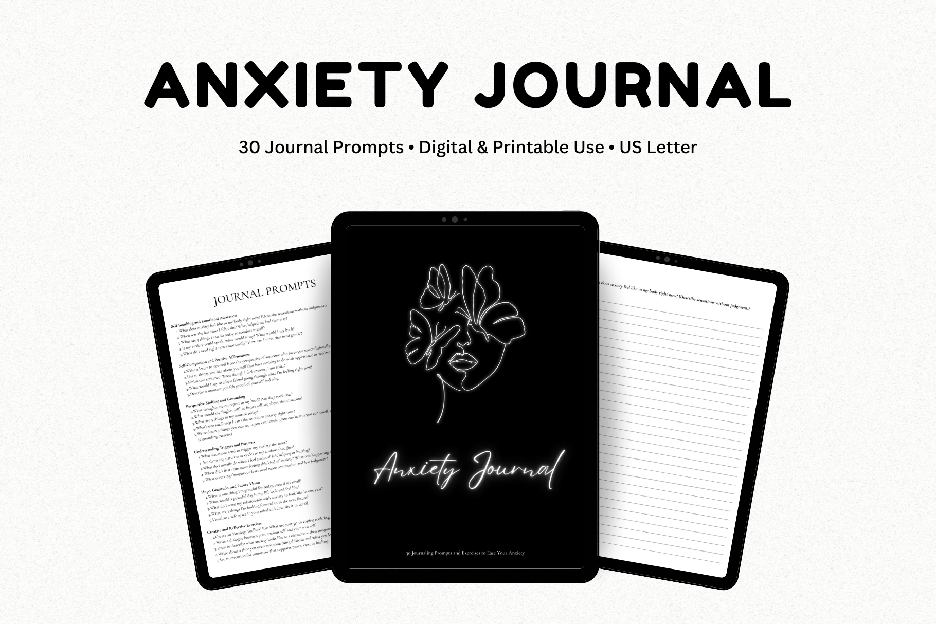 Free Anxiety Journal Printable | 30 Journal Prompts To Ease Your ...