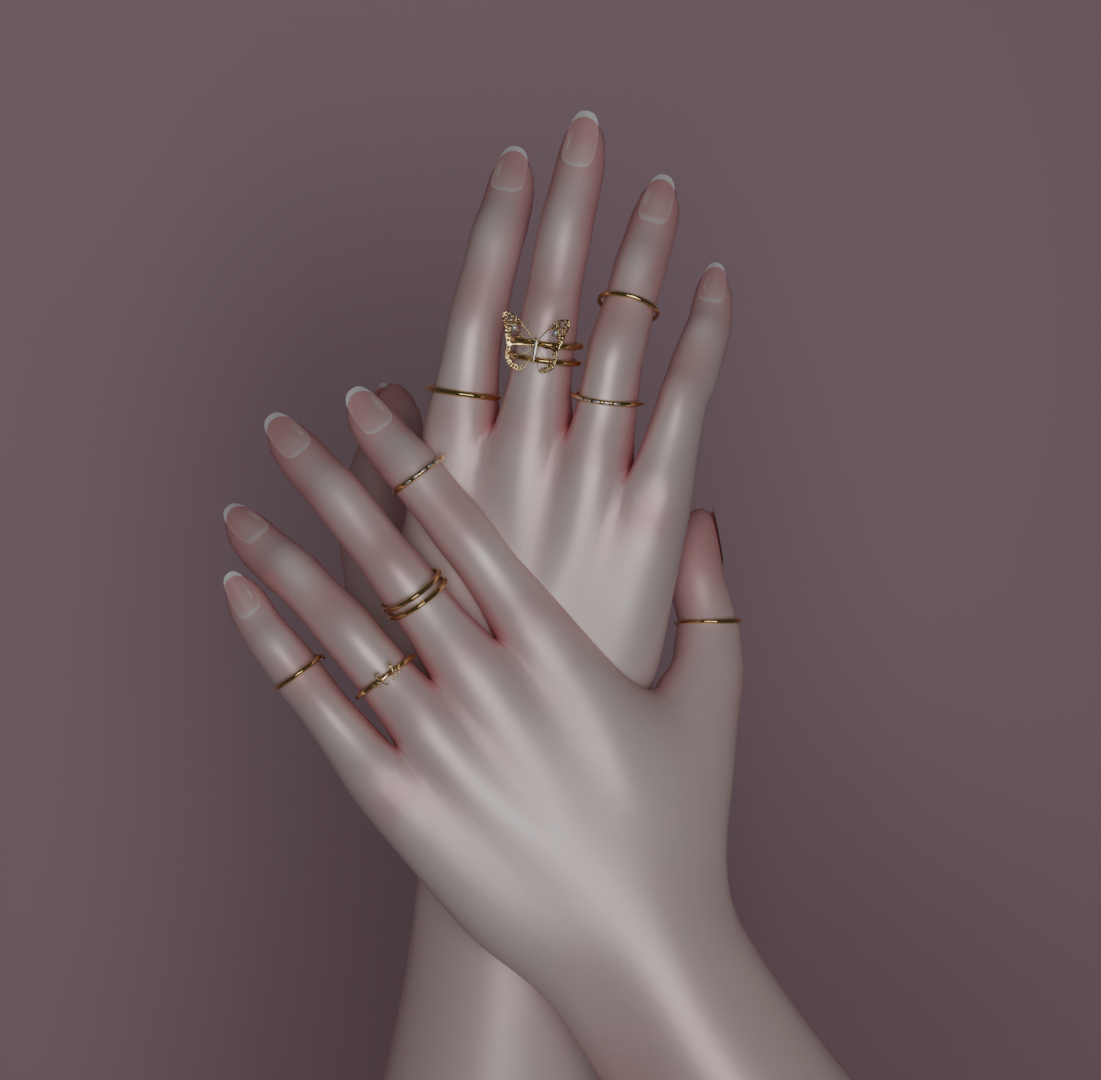 Butterfly ring set