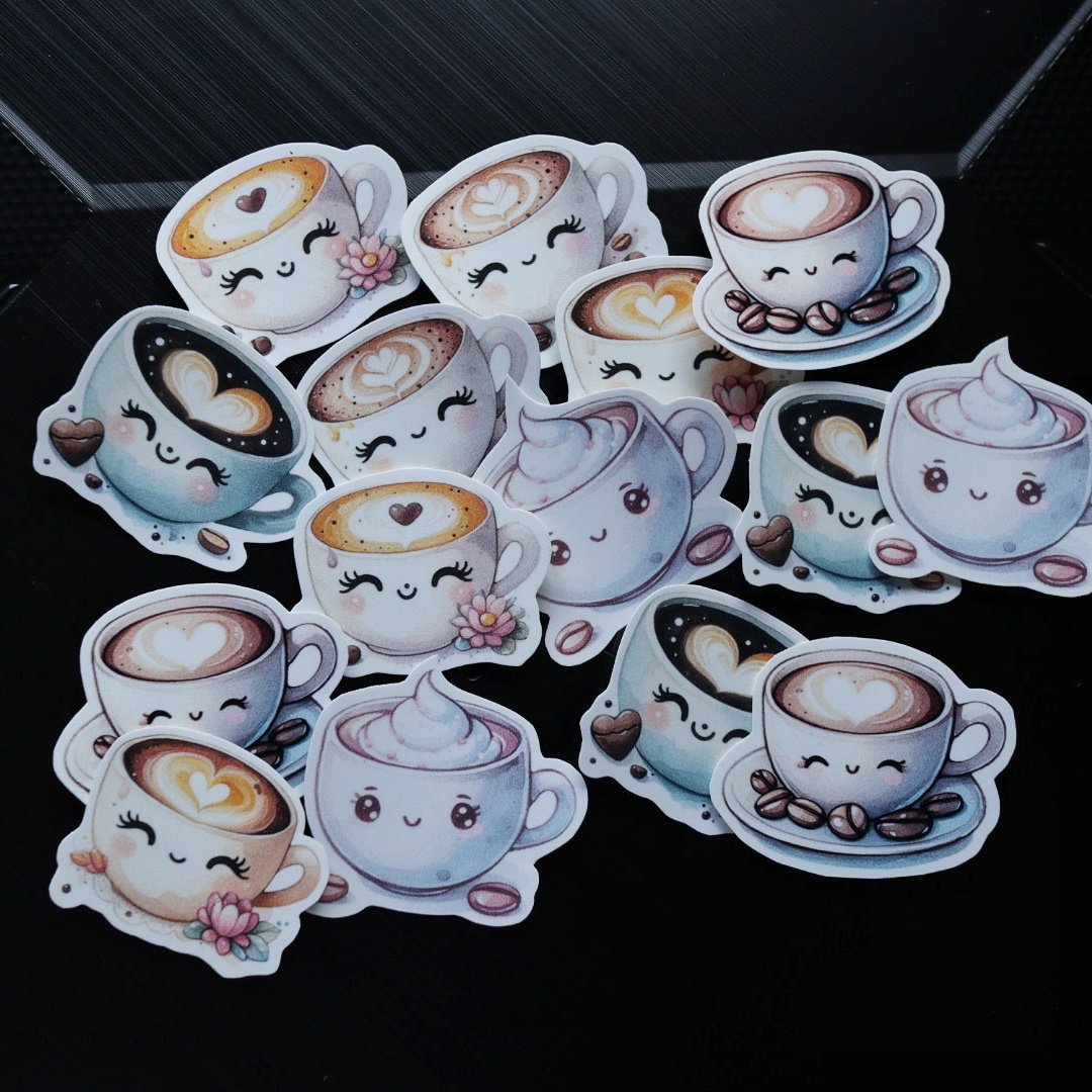 cute coffee mug stickers