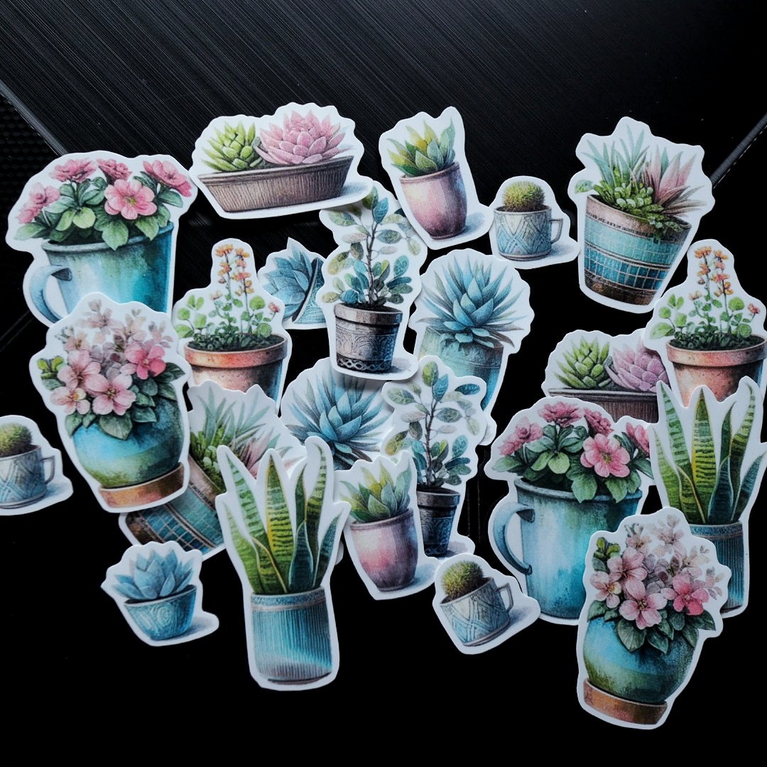 potted plants stickers