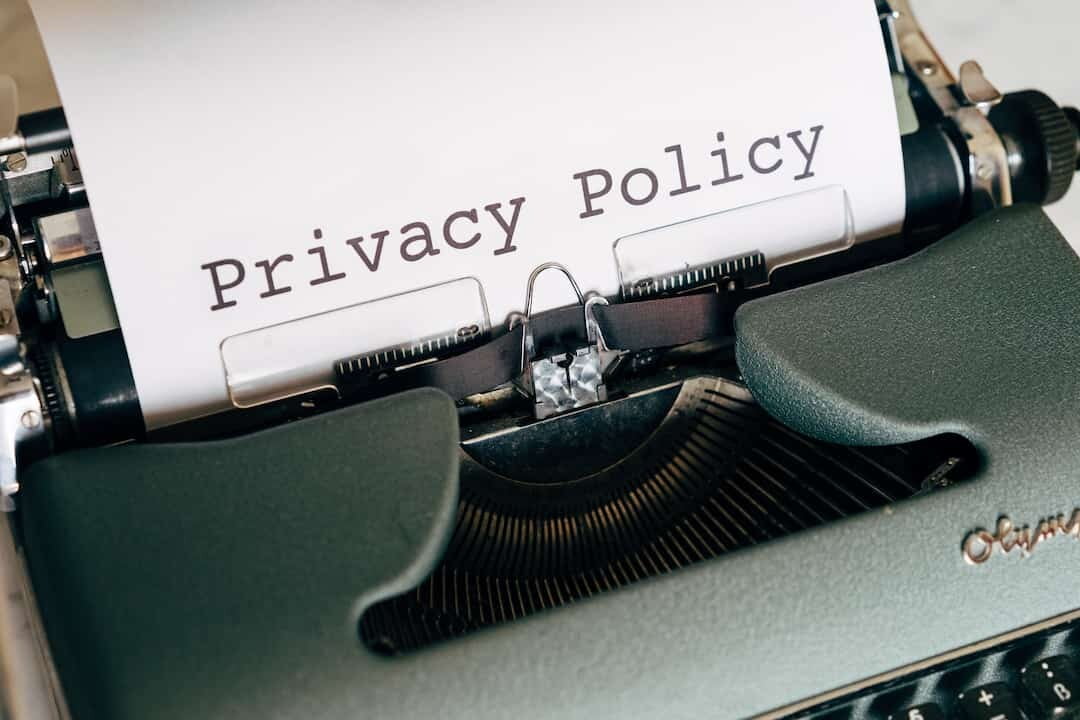 privacy policy on a typewriter