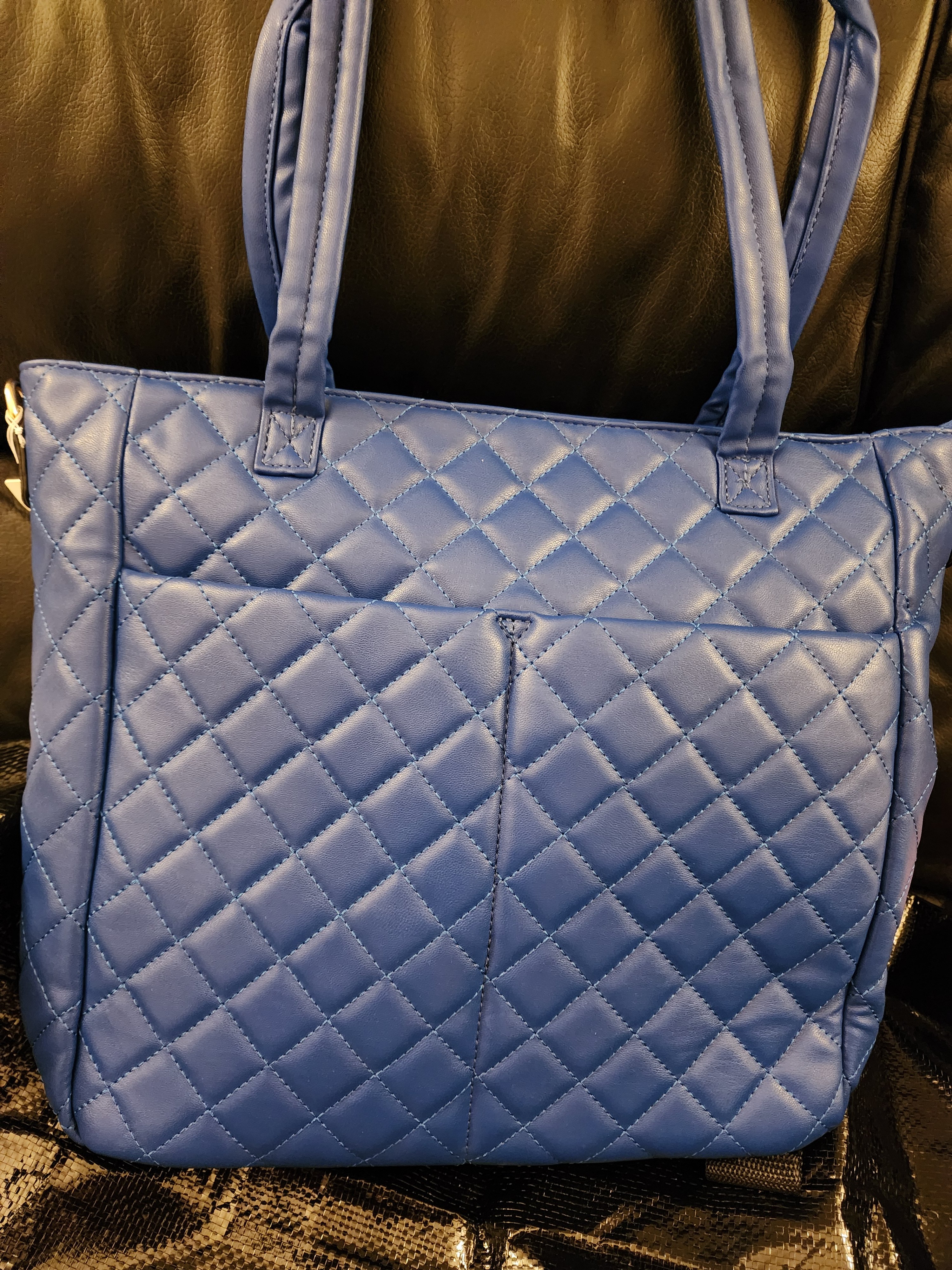 Blue Large Quilted Tote Bag - Payhip