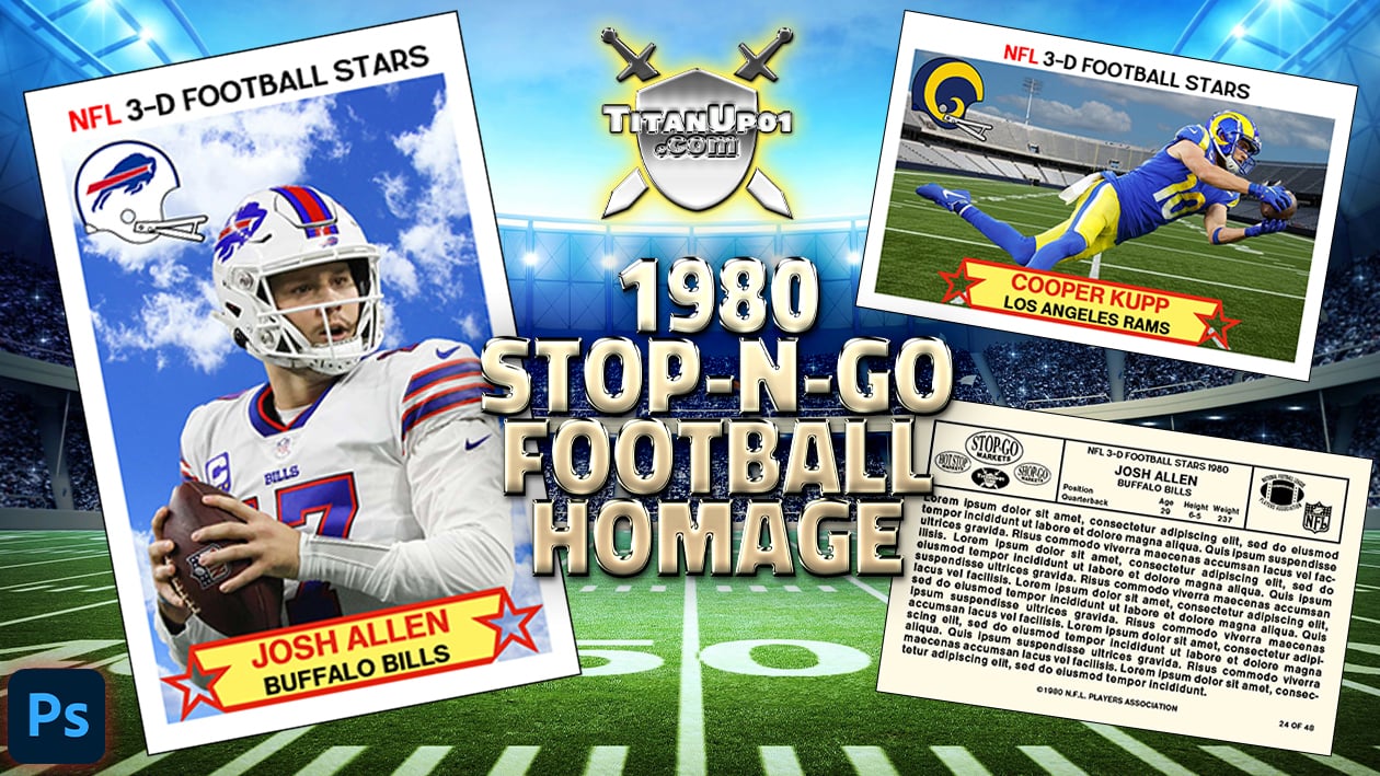 1980 Stop-N-Go Football Homage Photoshop PSD Templates