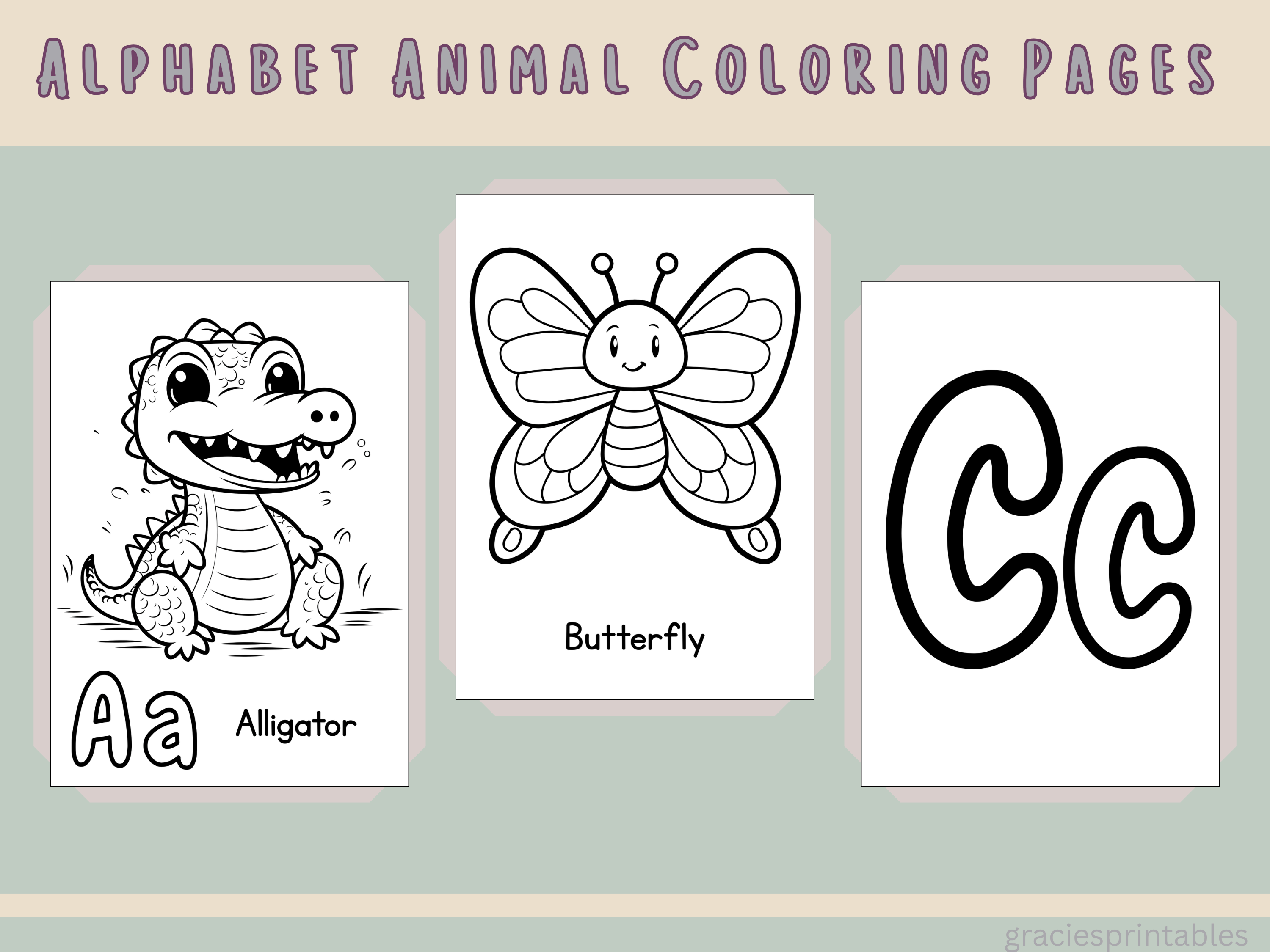 Alphabet Animal Coloring Pages - A to Z - Fun & Educational Printable ...
