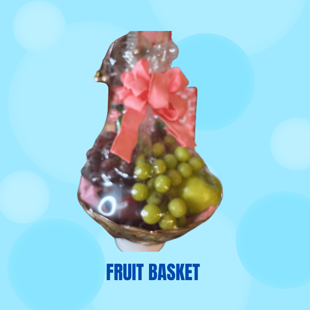 Fresh Fruit Gift Basket with bow and