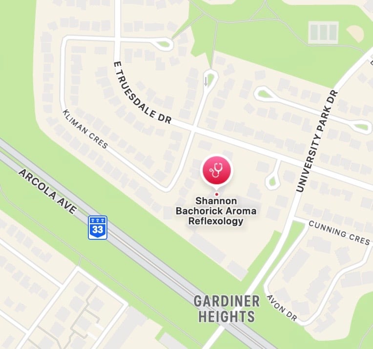 Shannon Bachorick Regina Reflexology Map