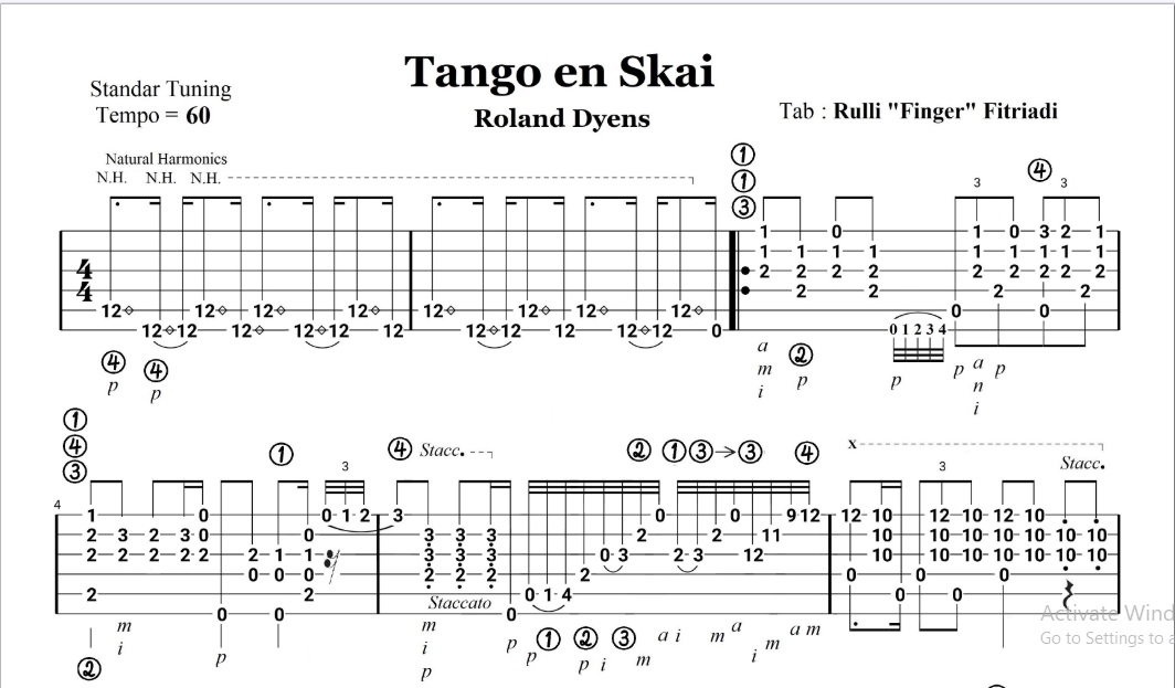 Tango en Skai Guitar Tabs