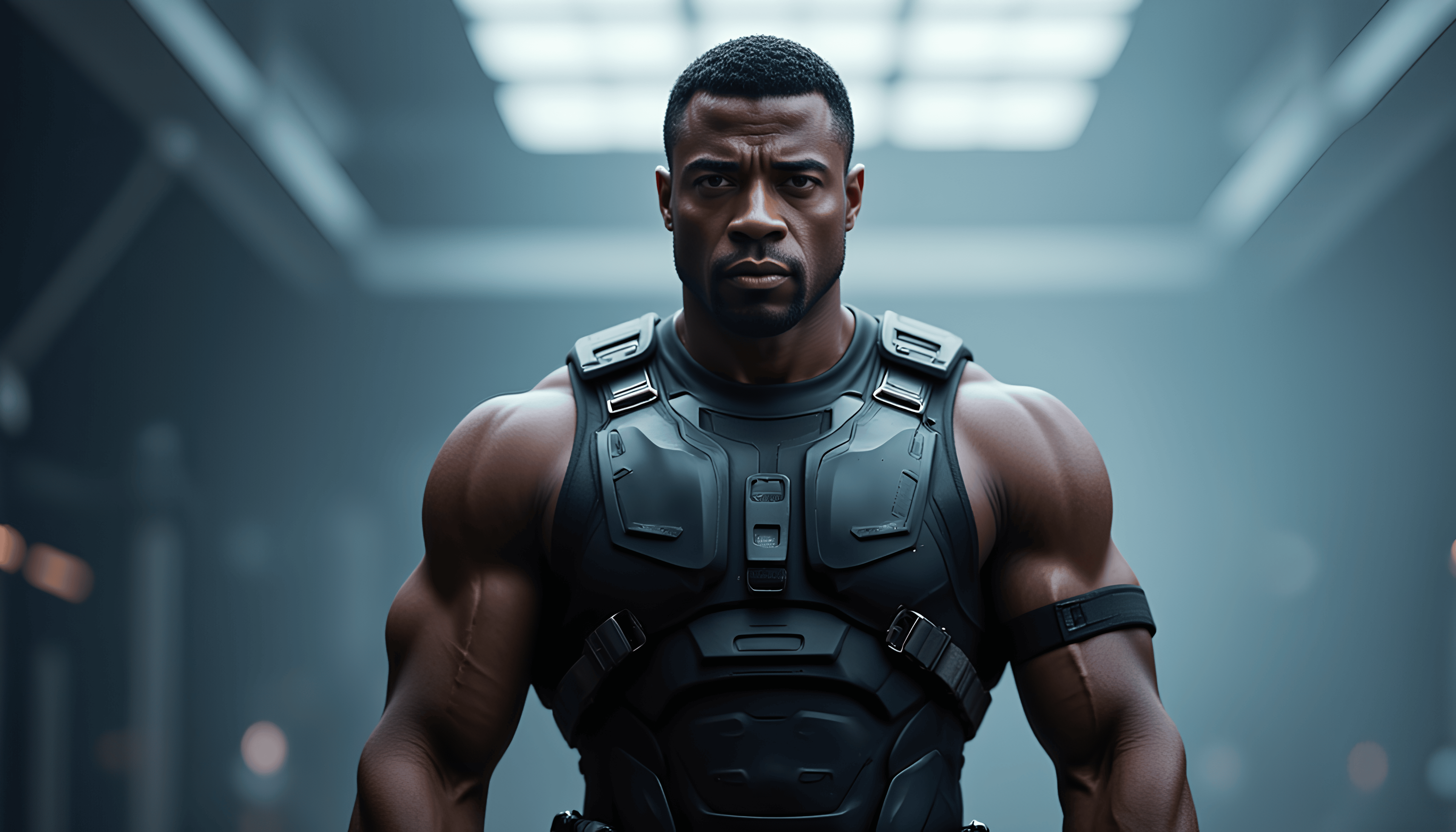 Intergalactic African American male soldier