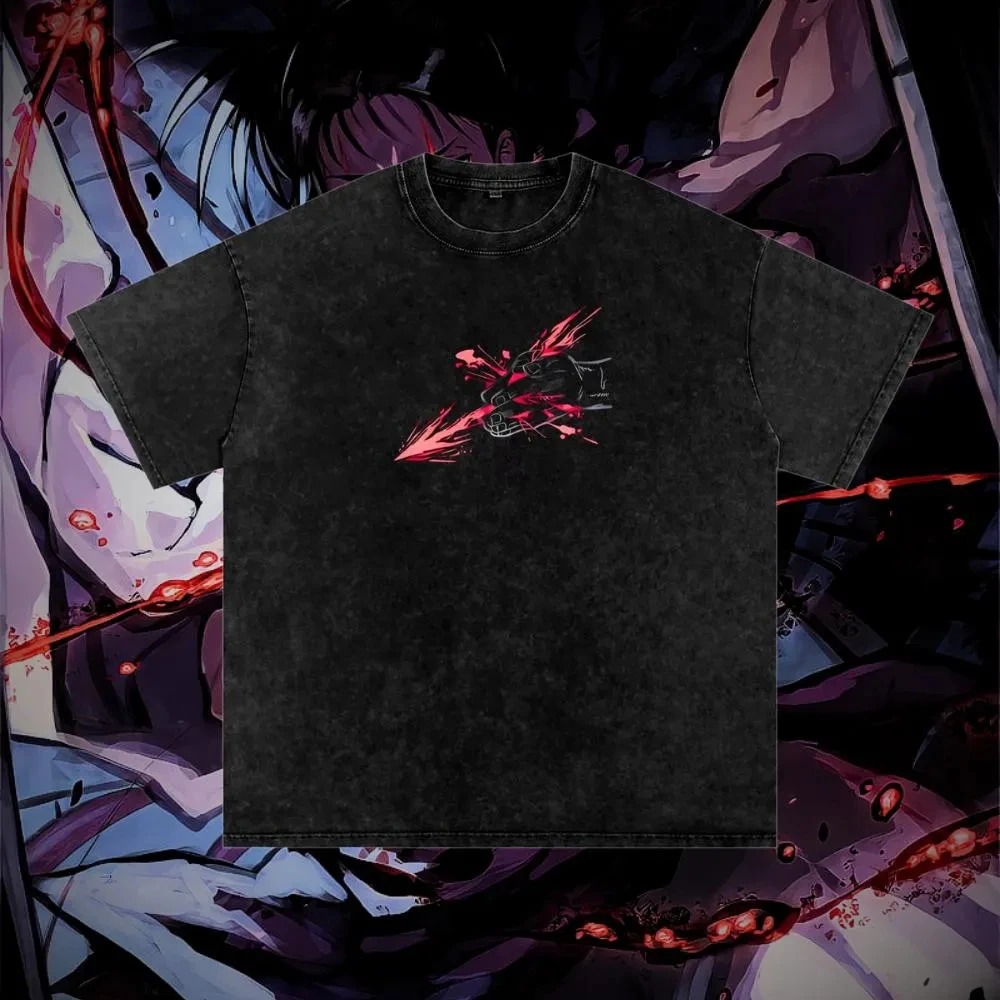 Vintage Anime T-Shirt Unisex– Jujutsu Kaisen Choso Blood Manipulation | Washed Cotton Harajuku Summer Streetwear Tee