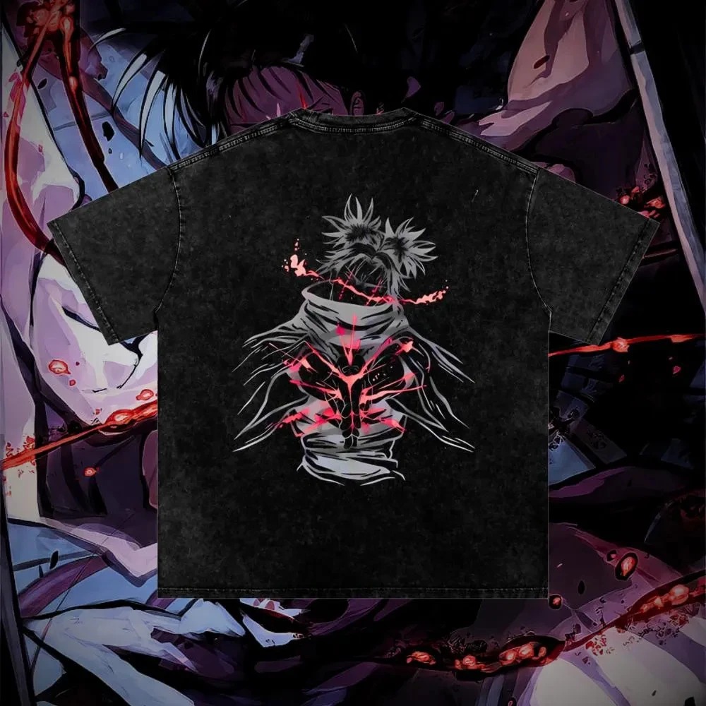 Vintage Anime T-Shirt Unisex– Jujutsu Kaisen Choso Blood Manipulation | Washed Cotton Harajuku Summer Streetwear Tee