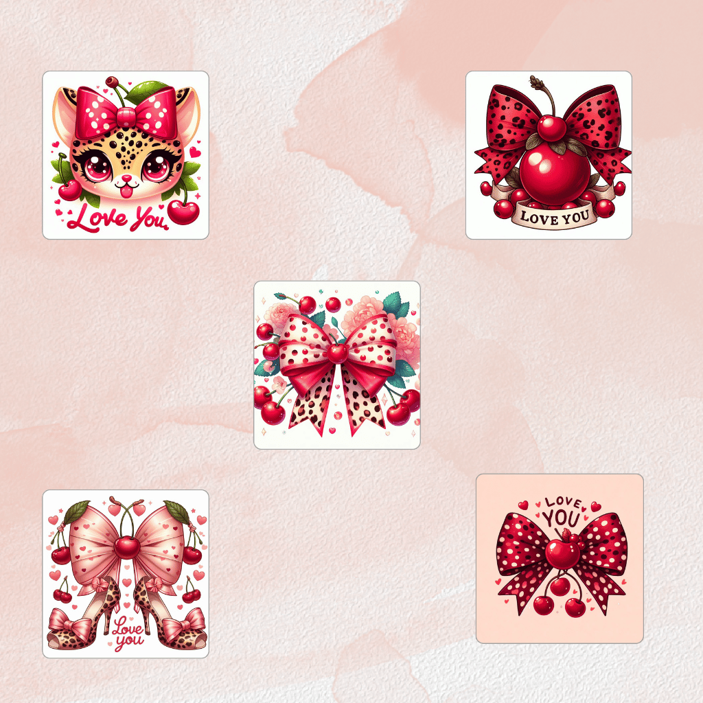 cherry bow clipart  cute girly illustrations  colorful cherry graphics  printable cherry poster  bow and cherry clipart bundle  girly wall art for nursery  cherry t-shirt design  kawaii cherry PNG  phone case design cherry  feminine clipart  pastel cherry