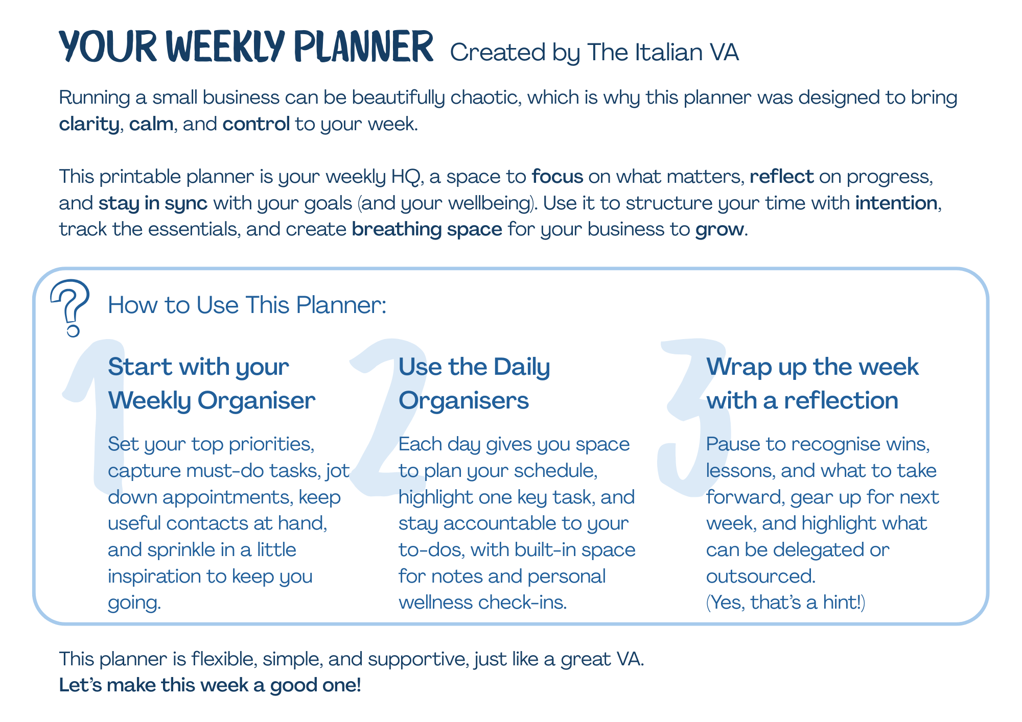 Printable Weekly Planner - Payhip