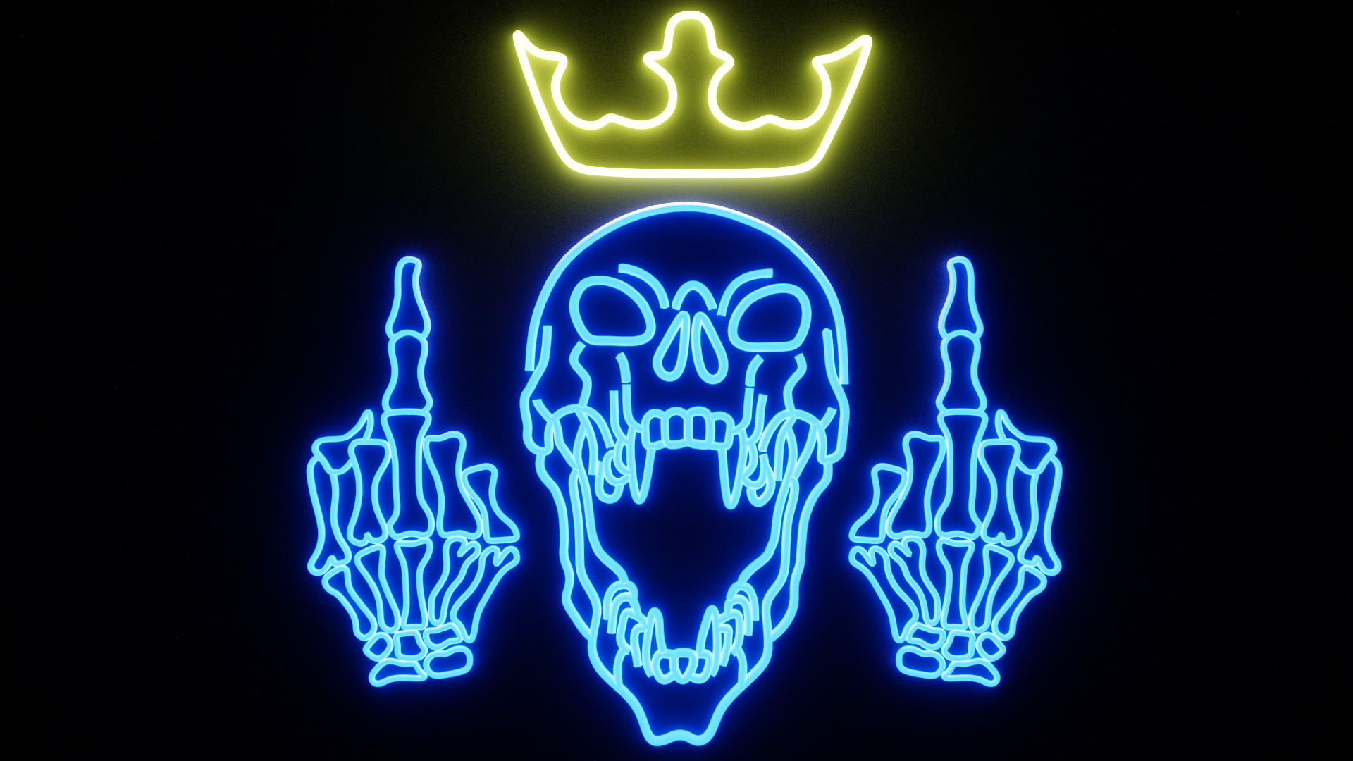F-You King Skull Neon Sign - Payhip