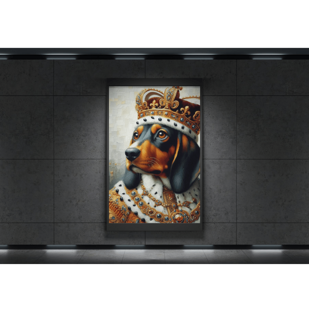 renaissance dog clipart  royal dog portrait  dog king artwork  regal dog illustration  impressionist dog painting  funny dog printable  noble pet clipart  royal animal design  dog in crown art  printable dog wall decor  baroque dog PNG  digital dog art  d