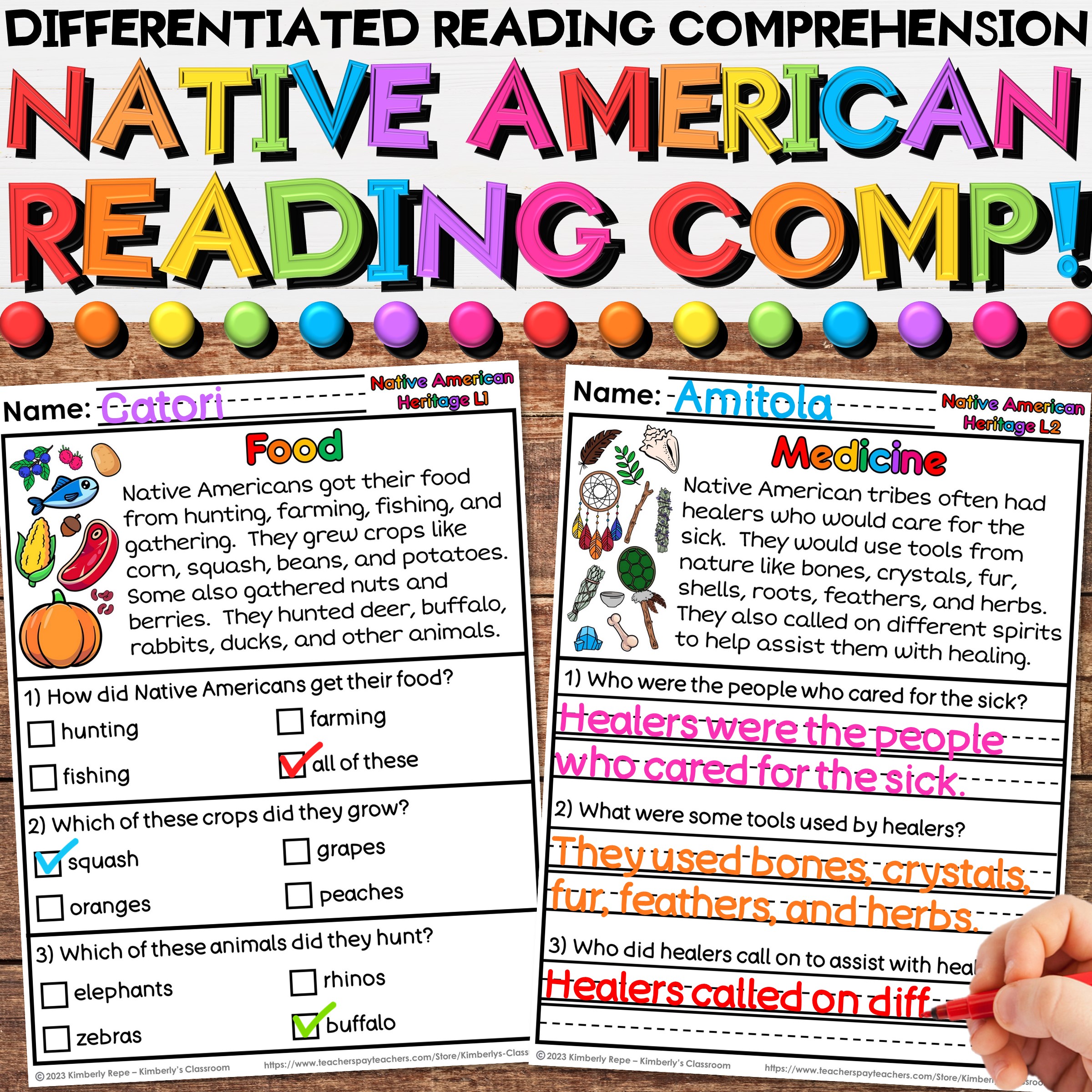 Native American & Indigenous Cultures Reading Comprehension Worksheets ...