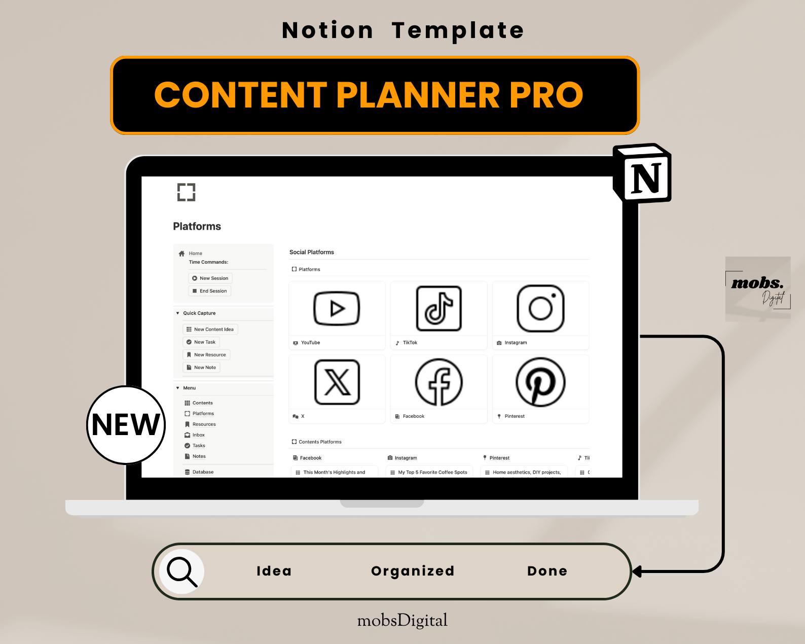 Programme Notion mobs Digital - Premium Notion Templates - Payhip