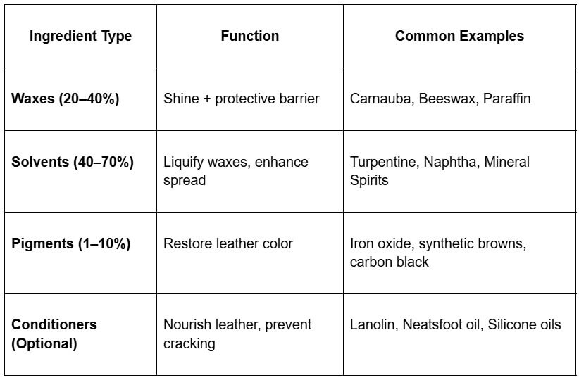 The Standard Shoe Polish Chemical Formula (Simplified)