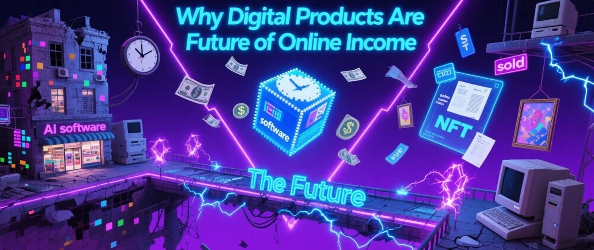 Digital products vs traditional income - Why ebooks, software, and online courses dominate the future of making money online
