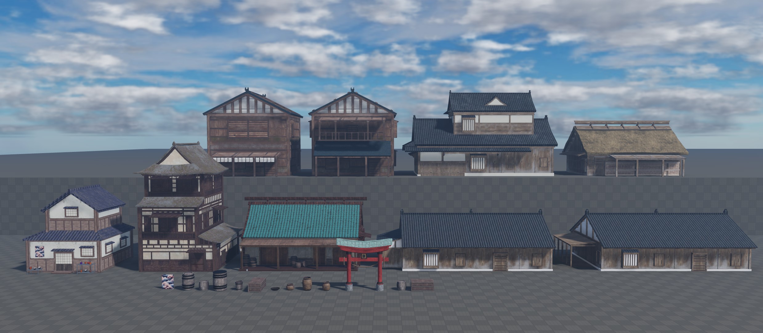 Realistic Feudal Japanese Buildings Pack for Roblox Edo Samurai Style