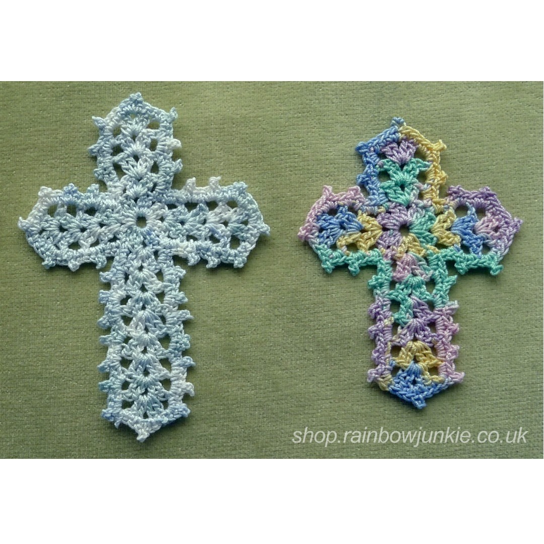 Basic dainty cross bookmark compared to one made with the extended version.