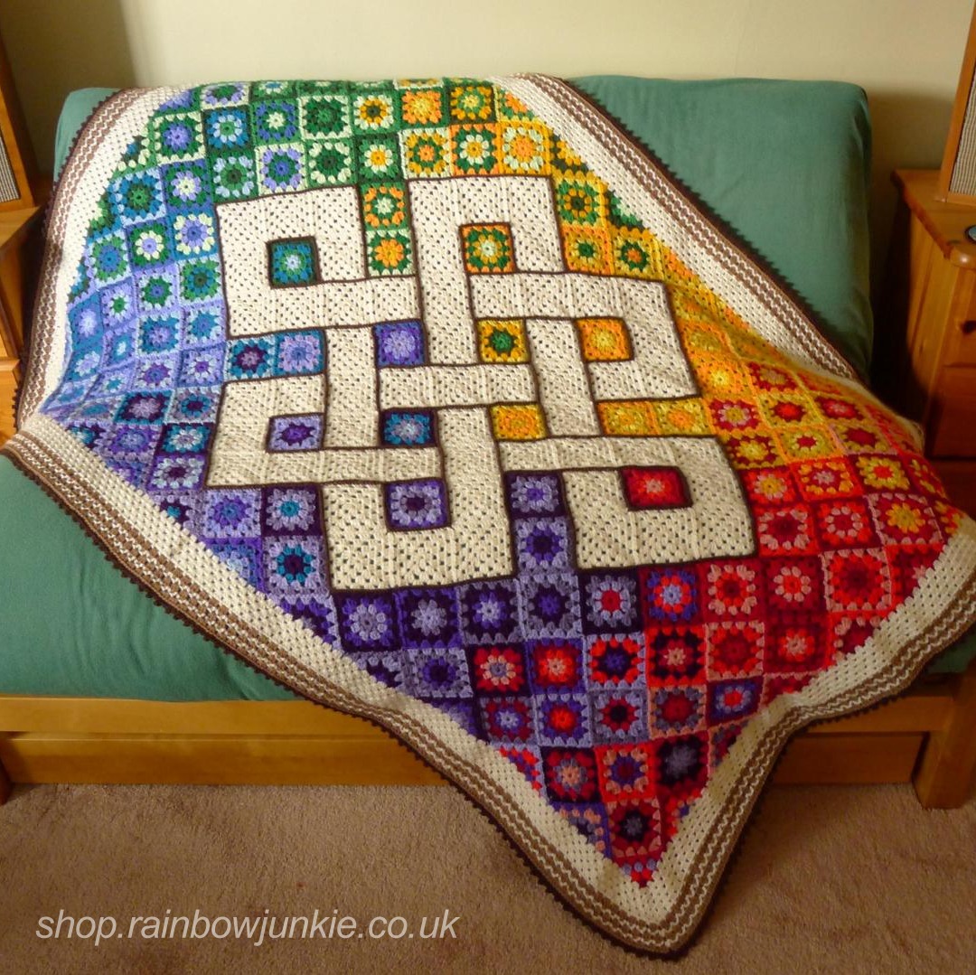Eternity Knot blanket draped digonally.